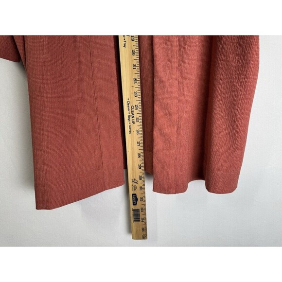 Chicos Travelers Open Front Cardigan Jacket Womens 1/Medium Coral Orange - Picture 7 of 10